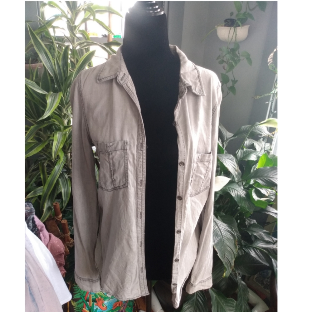 Gray Denim Button down Shirt